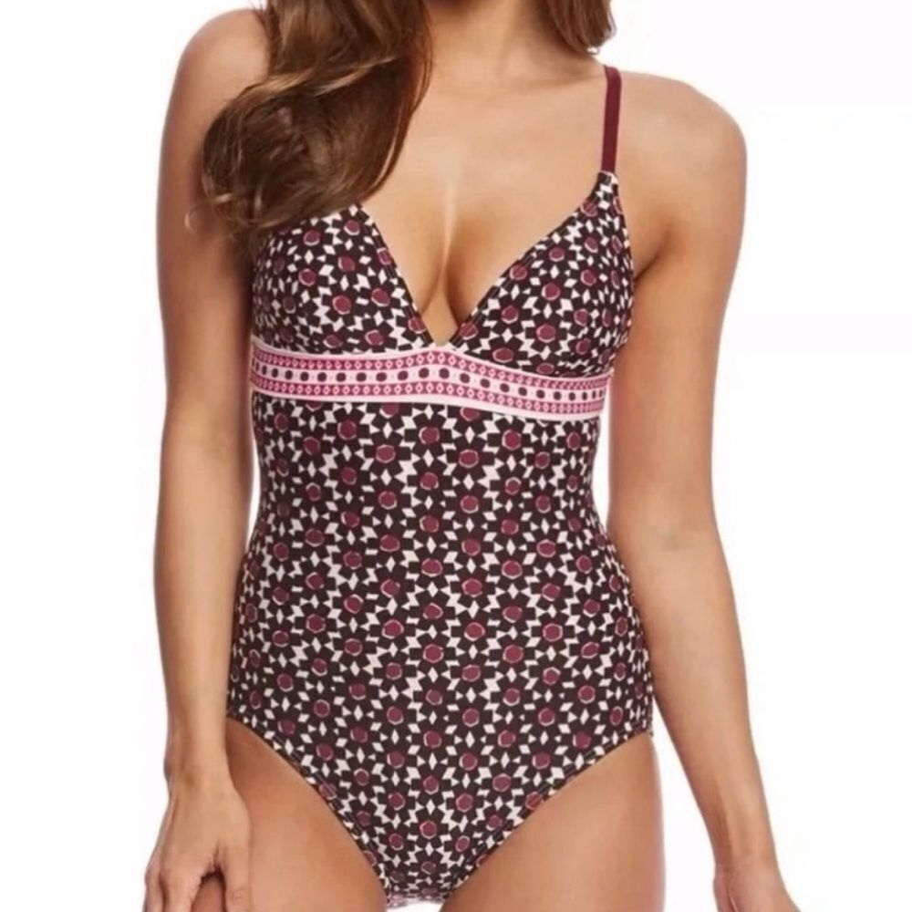 NWT Kate Spade Coronado Beach Sumac Red One Piece Swimsuit S